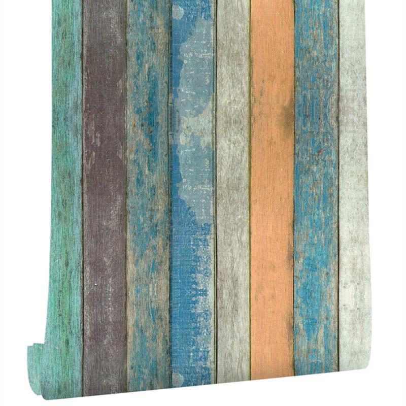 Vinyl Retro Color Antique Stripes Peel and Stick Wallpaper Self Adhesive Contact Paper Removable Waterproof Wallpaper For Furniture Renovation