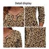 Spring new fashion simple leopard print top casual trendy three-quarter sleeve T-shirt