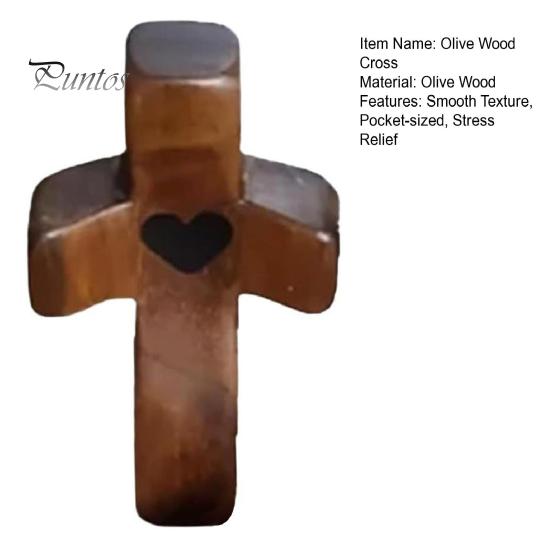 Taschenkreuz aus Olivenholz, glatte Textur, Taschenformat, Stressabbau, spiritueller Begleiter, Kreuz, mein Herz, Ermutigung, Geschenk, Holzkreuz