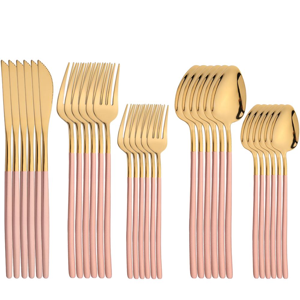 30 ks (6Nastavte) Příbory 18/10 Nádobí z nerezové oceli Nůž Vidlička Lžíce Nádobí Kuchyňské příbory Nádobí v myčce Bezpečné příbory Leštěnka na zrcadla