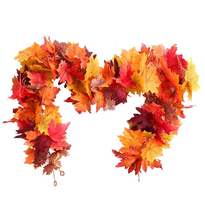 Artificial Maple Vine Decor 1.75m Long With 6-Leaf Cycle Outdoor Garden Festival Party Decoration