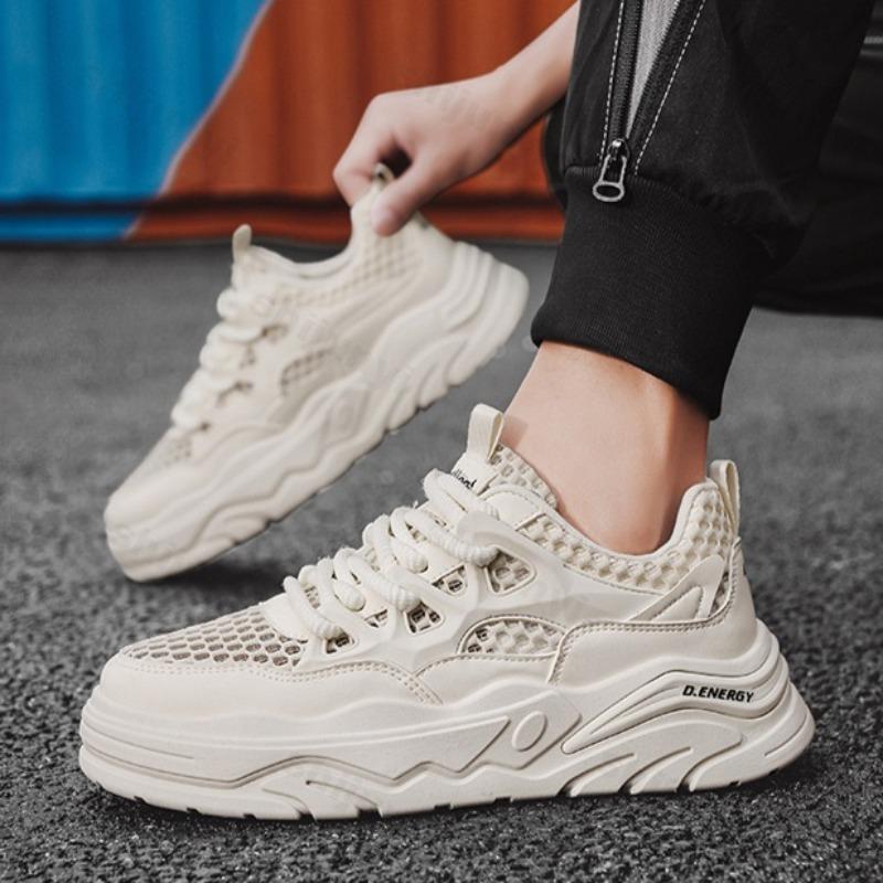 Mesh Fabric Breathable Comfortable Thick Soled Shoes for Men's 2026 Spring Fashi Trend Shallow Mouth Versatile Chunky sneakers