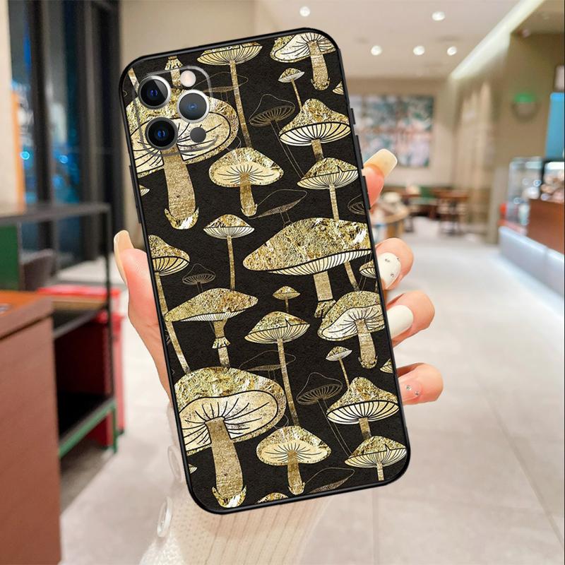 

Mushroom Pattern Phone Case For iPhone 16 15 14 11 12 13 17 Pro Max mini 15 Plus 16e 17 Air Protective Cover iPhone 16 Pro