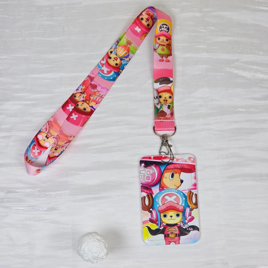 Anime Cartoon Credential Holder Keychains Neck Lanyard For Pass Card Anime Credit Card Holder Keychain Straps