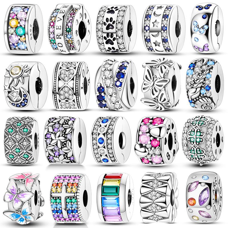 Charms Originale Retaining Clip Bead Fits Bracelet Necklace For Women Charm Copper Positioning Buckle Luxury Diy Jewelry