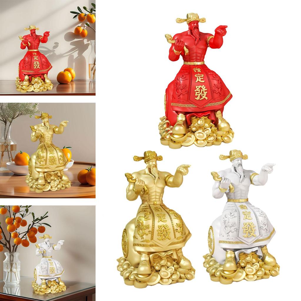 Chinese Cai Shen Statue Feng Shui Decor for Home Office Chinese New Year Gift