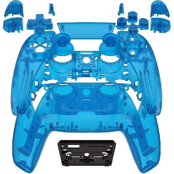 eXtremeRate Full Set Shell with Buttons Touchpad Cover, Clear Atomic Purple Custom Replacement Decorative Trim Shell Front Back Plates Compatible