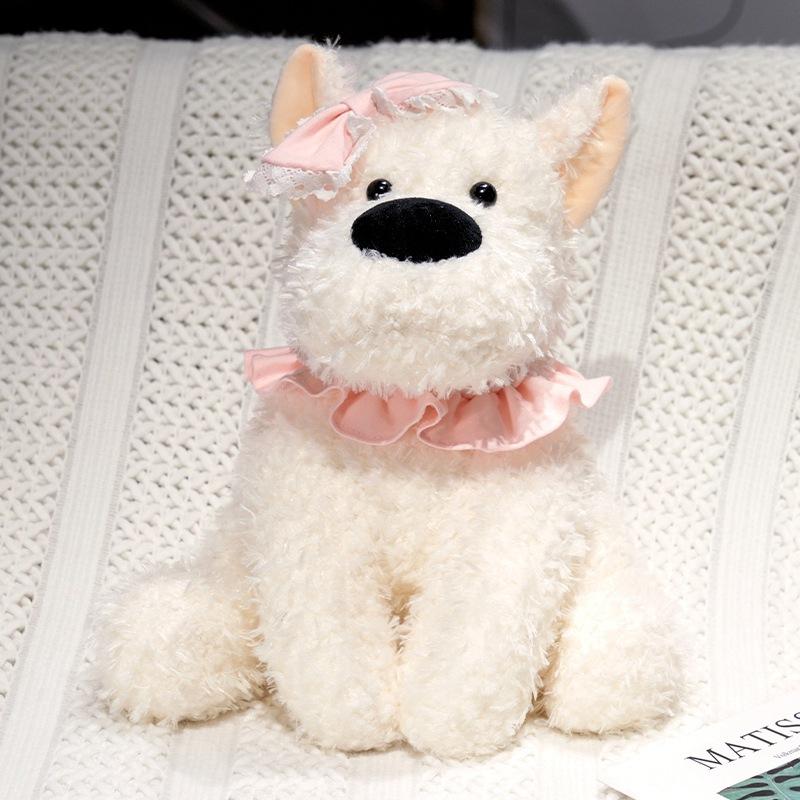 Couple Puppy Dog Doll Plush Toy Little White Dog West Highland Doll Children Companionship Soothing Rag Doll