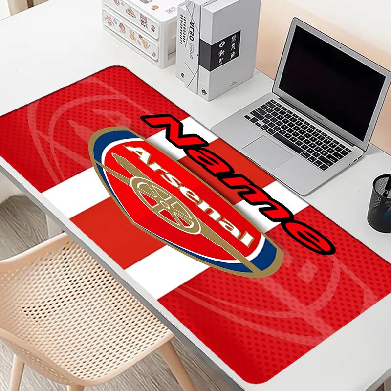 Custom Name Personalized football team F.C Pattern Mousepad, Laptop PC Desk Mat, Decorative Desk Mat for Home Keyboard Pad Gift