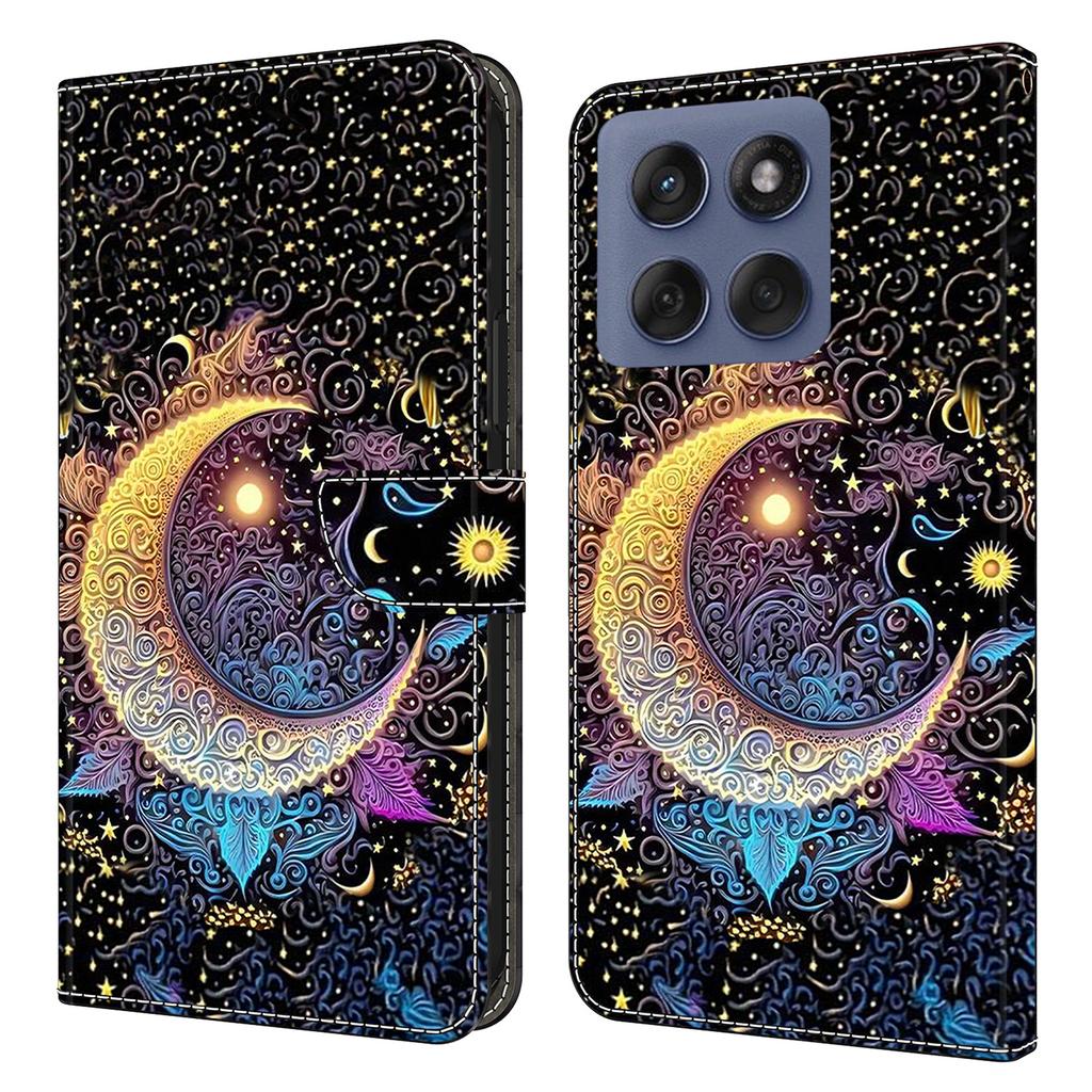 Pro Motorola Edge 60 Fusion 5G/Edge 60 5G Pouzdro Peněženka Stojan Vzorový Tisk PU Kůže Vyklápěcí Kryt na Telefon