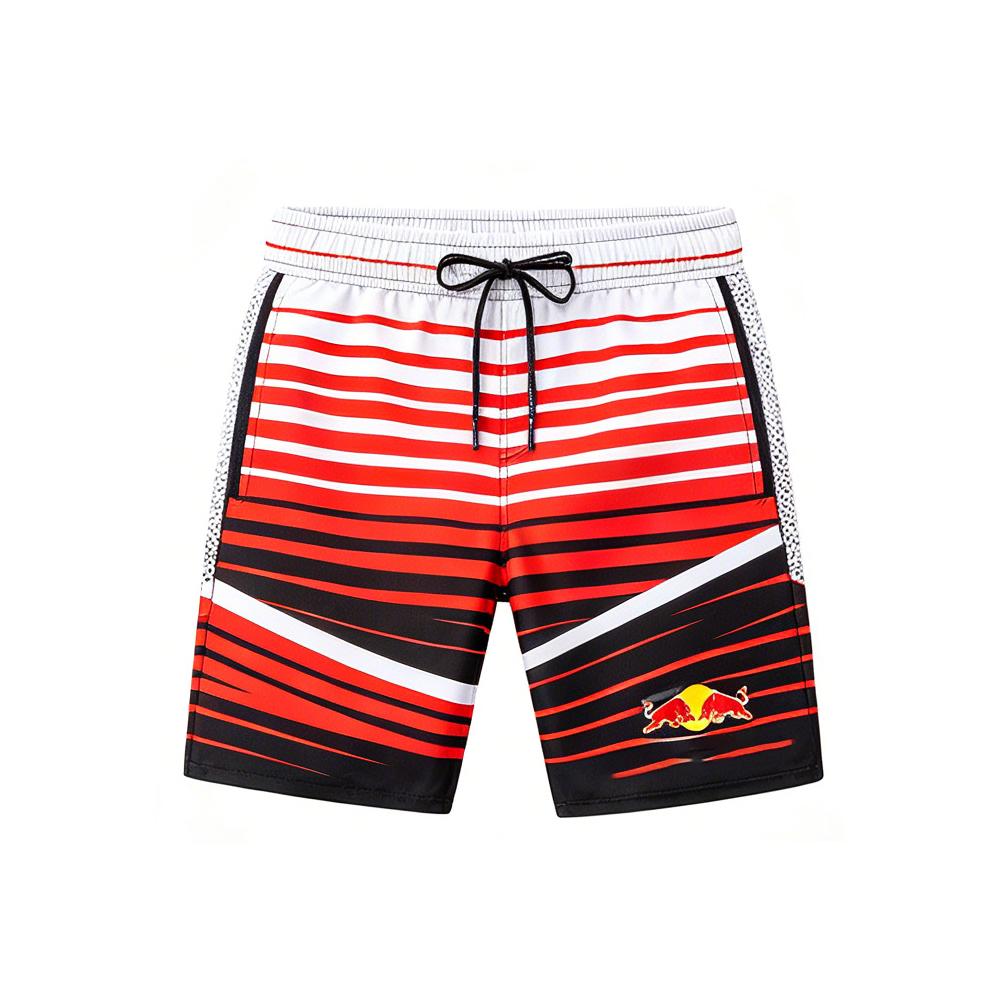 F1 Red Bull Motorsport Swim Shorts Men Summer Quick Dry Beach Board Shorts Casual Sports Racing Style Drawstring Swim Trunks