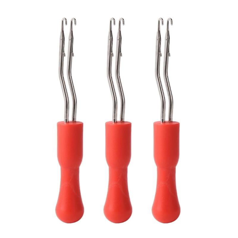 Double Size Metal Crochet Needle Portable Plastic Grip Professional Braiding Tool for Wigs