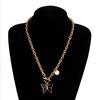European and American Foreign Trade Jewelry, Simple Black Butterfly Imitation Fritillary Necklace, Temperament Metal Rough Aluminum Chain Sweater