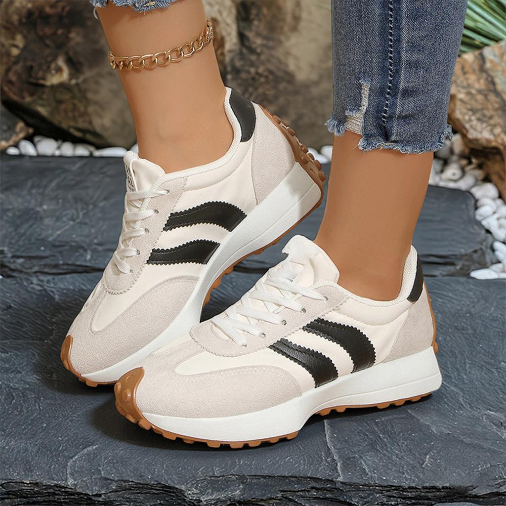Women's Platform Retro Running Shoes Lace Up Athletic Sneakers Thick Sole Casual Sports Footwear Lightweight Comfortable Design