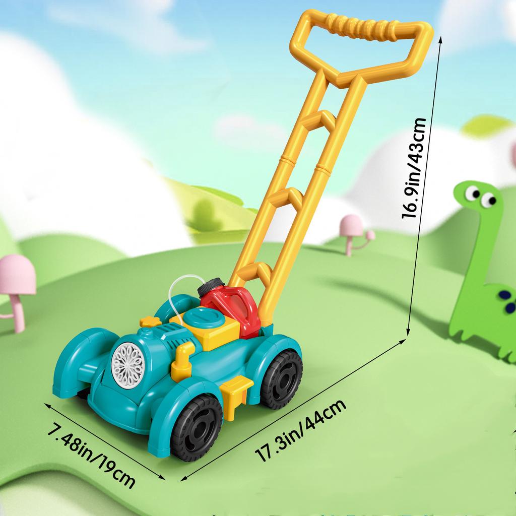 12 Holes Lawn Mower Automatic Bubble Machine Cart Lights Hand Trolley Soap Bubble Blowing Outdoor Kids Toys Walker Game Gifts
