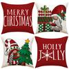 Popular Christmas Pillowcases for Holidays Santa Claus Linen Home Decoration Pillowcases