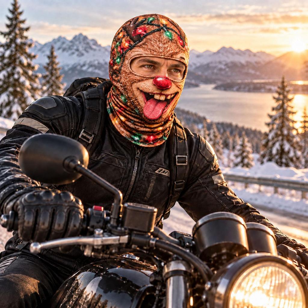 Maschera da sci integrale novità con stampa 3D di vecchio, antivento invernale per il freddo, occhiali da sole non inclusi