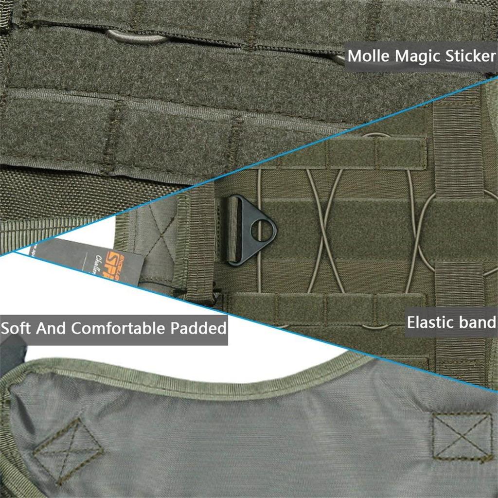 EXCELLENT ELITE SPANKER Nylon Dog Military for Training and for Medium and Large Dogs Green Size Harness, Style, Walking, Anti-Pulling, Adjustable,