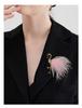 Exquisite Flamingo Feather Brooch: Elegant Women's Corsage Pin for Suits and Coats