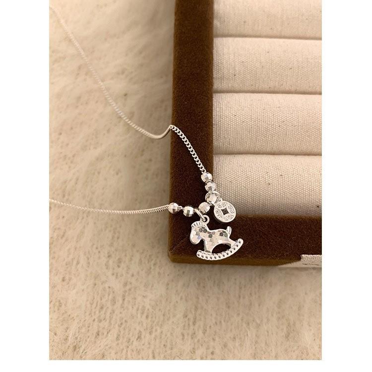2026 Year of the Horse Rocking Horse Necklace: Fashionable Luxury Clavicle Chain with High-End Appeal