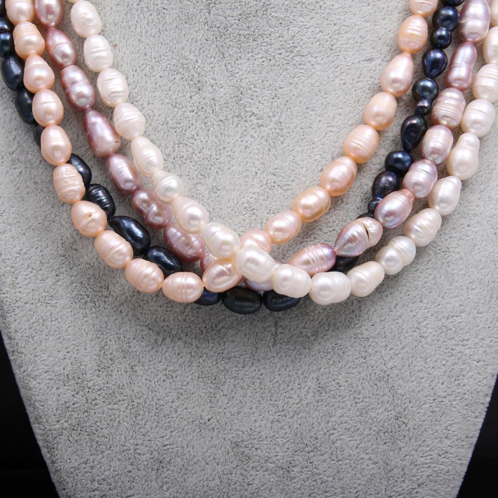 Perle D'Acqua Dolce Naturali 10-11mm Bianco Riso – 32 Pezzi Per Creazione Gioielli Fai Da Te, Bracciale E Collana