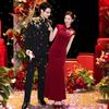New Chinese-style Improved Cheongsam Long Fishtail Dress Stand-up Collar Short-sleeved Mother-in-law Wedding Mother Wedding Banquet Dress Women