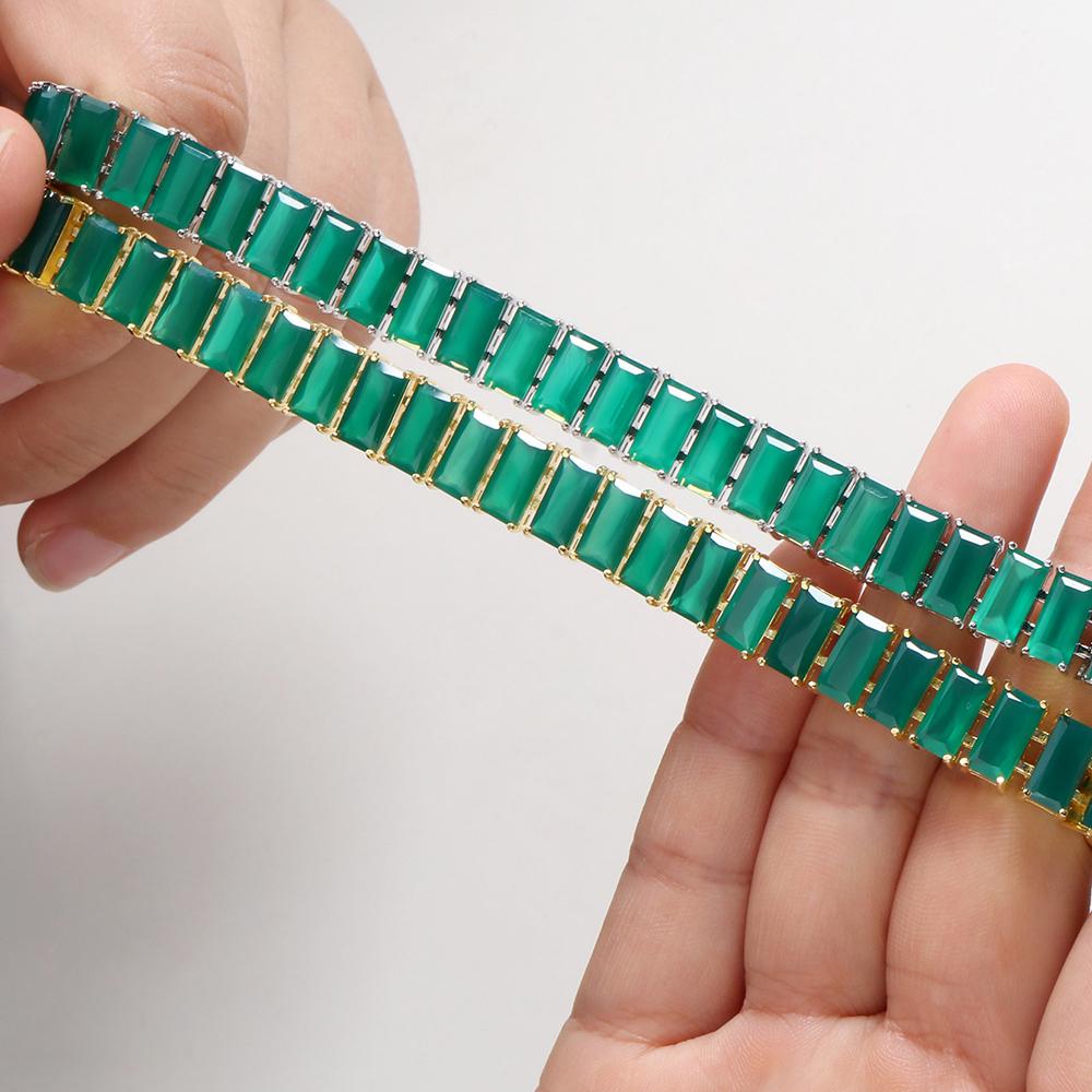 2023 nowa szeroka bransoletka naturalny zielony agat kamień szlachetny 925 sterling silver delikatna biżuteria dla kobiet mama cenny prezent