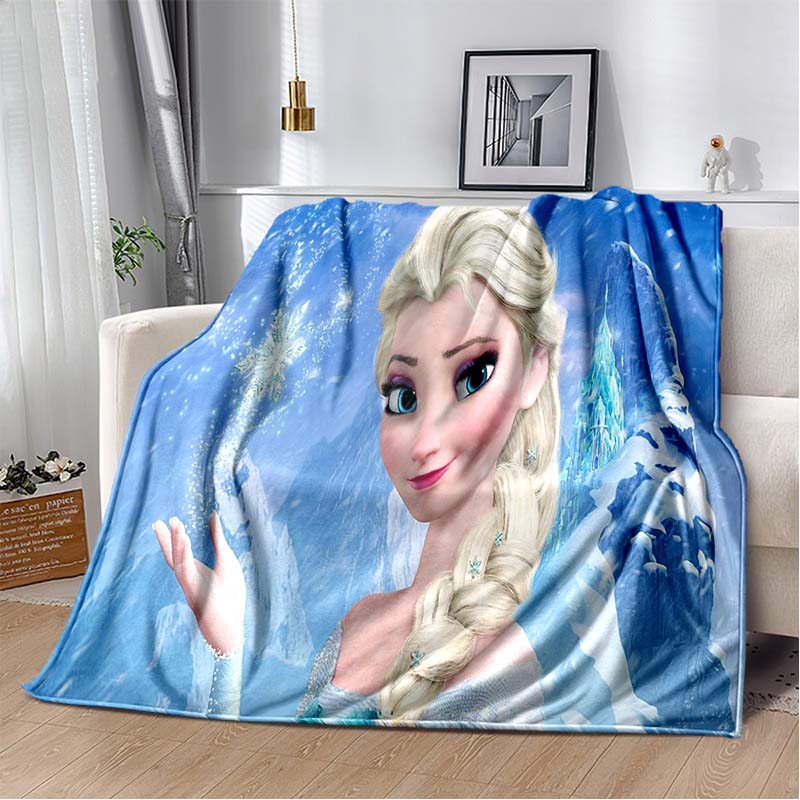 Çizgi Film Frozen Baskılı Anime Polar Peluş Battaniye Yetişkinler ve Çocuklar için Yumuşak Sıcak Battaniye Yatak Odası Kanepe Hediye
