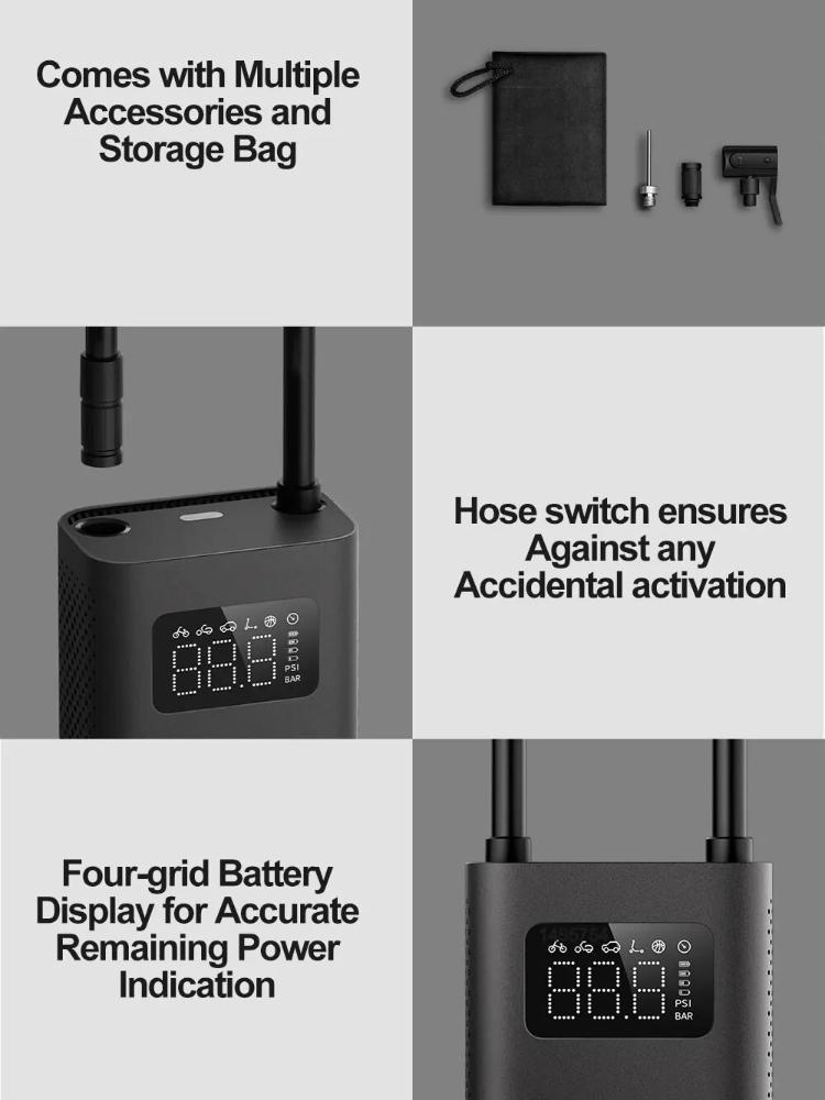 Air Pump 2 25%Speed Boost Mini Portable Electric Air Compressor Treasure 150PSI Type-C LED Multitool Inflator