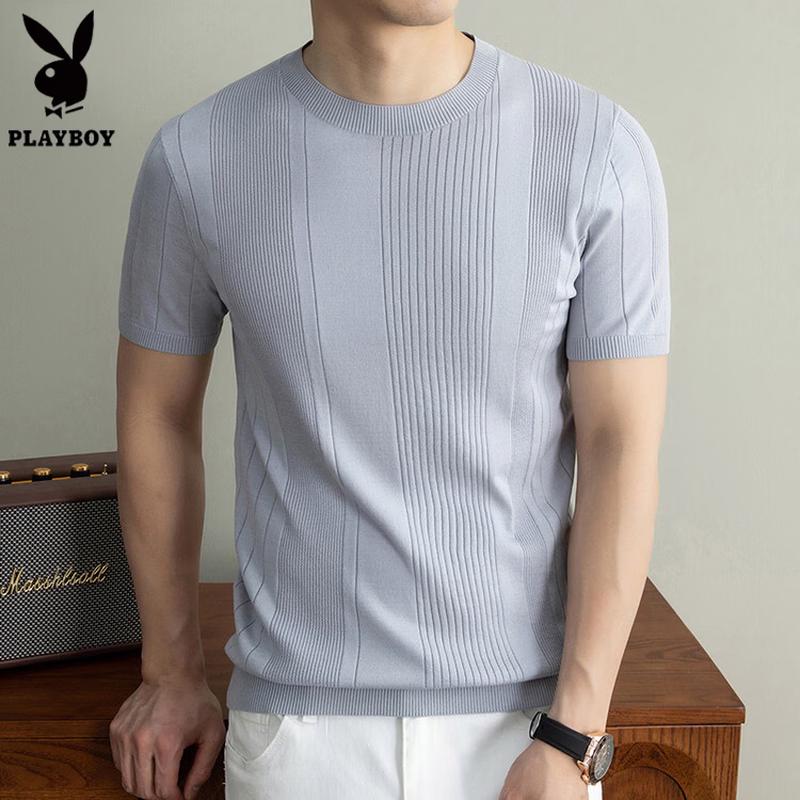 PLAYBOY Men s Short Sleeve Quick Dry Mulberry Silk Blend T-Shirt 165/M