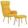 Relax Armchair with Footstool Mustard Yellow Fabric