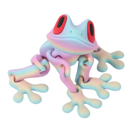 3D Printed Magnetic Frog Toy Movable Joints Frog Fridge Magnet Articulated Poseable Frog Model