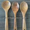 Set de bucătărie din tec și acacia: Spatulă și Lingură Perforată din Lemn pentru Wok cu Mânere Lungi pentru Tigăi Antiaderente