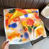 Fresh Fruit Lemon Simulation Silk Printed Silk Scarf Square Scarf Premium Shawl Sunscreen Neck Small Square Scarf Head Scarf Female
