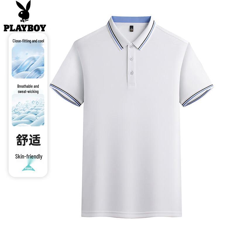 PLAYBOY Men s Ice Silk Quick-Dry Polo Shirt L