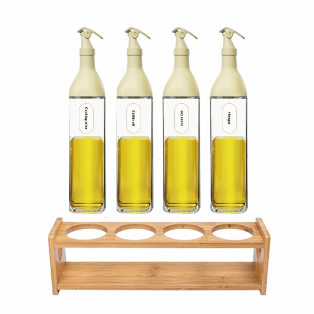 Round Square Kitchen Storage Shelf Bamboo Oil Bottle Rack Seasoning Can Storage Rack  Resturant