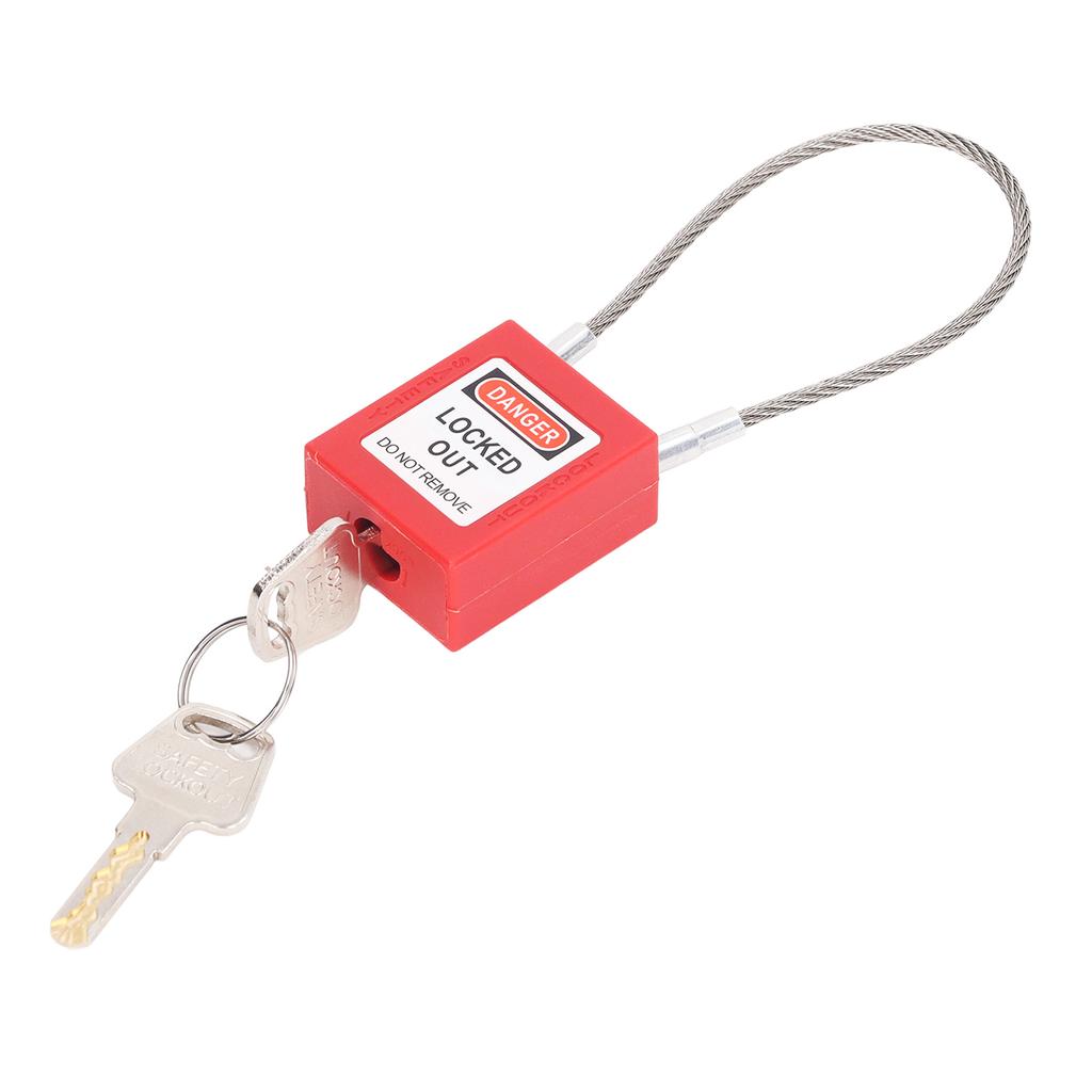 Lockout Tagout Lock Stainless Steel Cable Lock Safety Lockout Padlock with 2 Keys