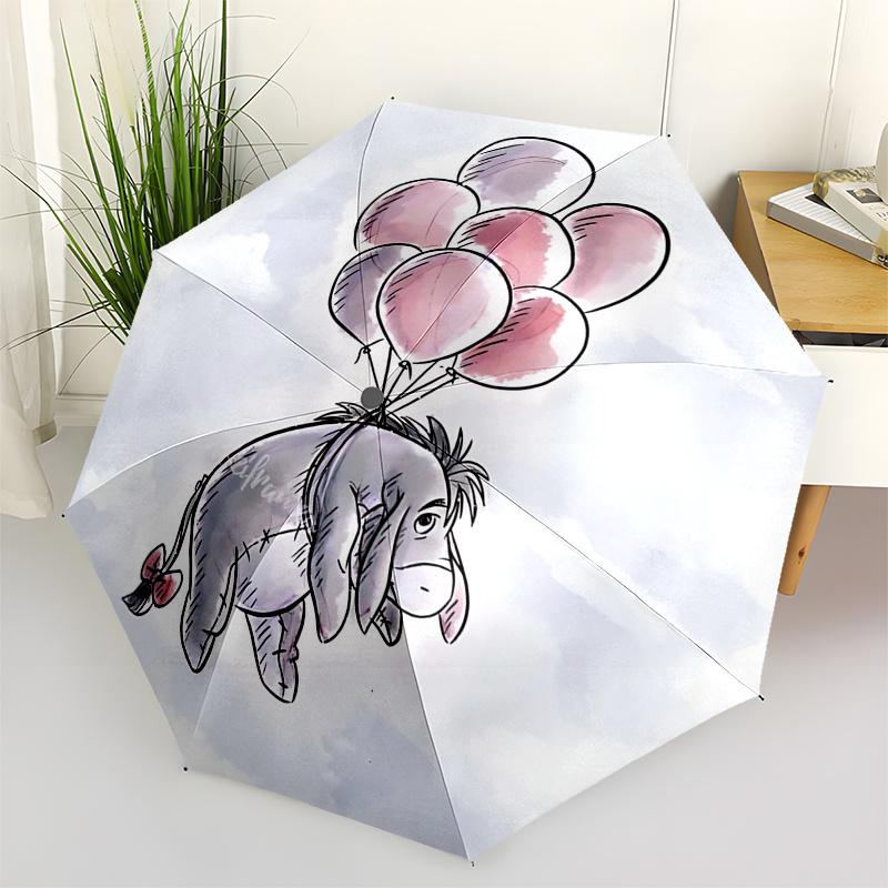 

Winnie and friends Themed Travel Umbrella-8 Ribs Automatic Opening and Closing, Portable Folding Design, Compact and Stylish Umbrella