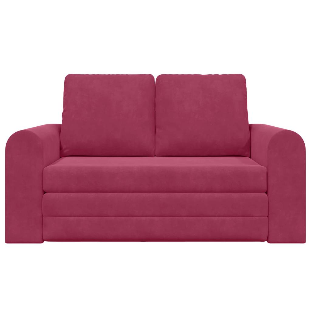 Wine Red Velvet Sofa Bed 148 x 71 x 83 cm