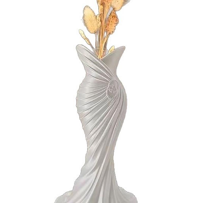 3D-gedruckte kreative Kleiderdesign-Vase Minimalistischer dekorativer Blumentopf für Eingangsbereich Regal Heimgeschenk für Frauen