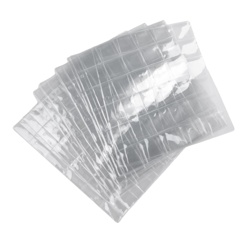 10pcs Transparent Coin Holder Sheets with 30 Pockets Perfect Storage Solution for Collecting Badges and Tokens
