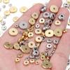 20-50 Stück Flache Runde 304 Edelstahlperlen für die Schmuckherstellung Lose Abstandshalter Perlen DIY Armband Halskette Großhandel