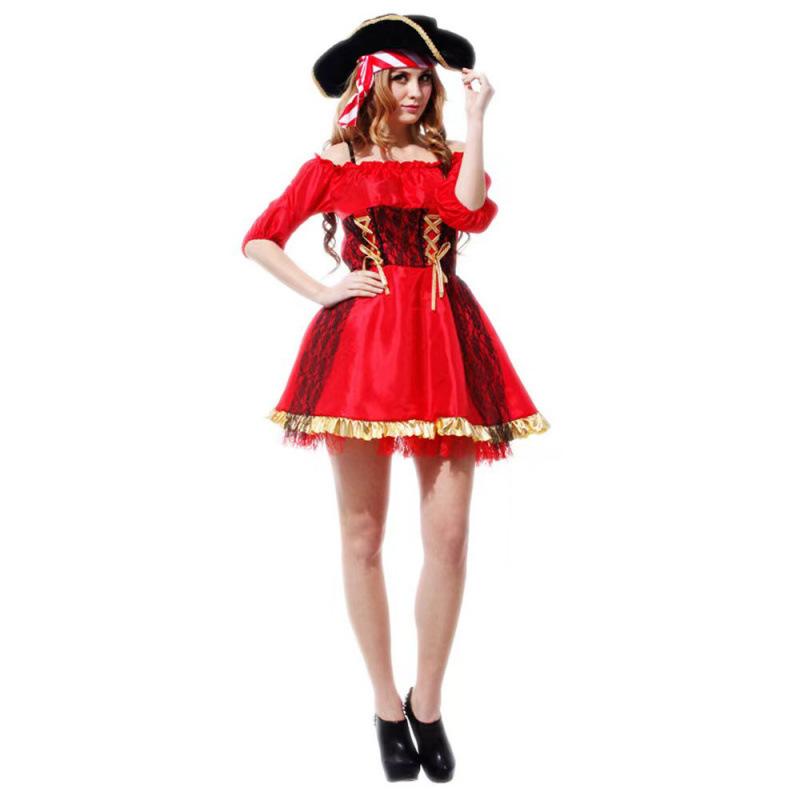 Pirates of the Caribbean adult female gorgeous sexy skirt set stage performance dress princess dress