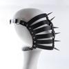 Spiked Gothic Punk Mask PU Leather Half Face Hollow Mask Cosplay Animal Halloween Adult Game Masquerade Party