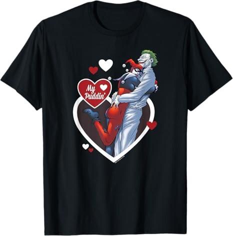 Comics BatUnisex Harley Quinn Joker My Puddin Black TShirt S