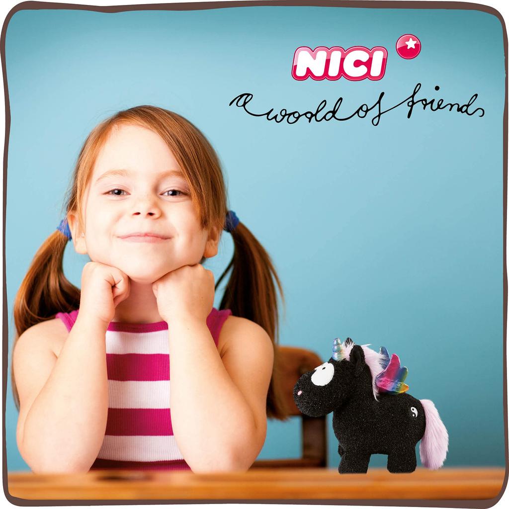 NICI Unicorn Rainbow Inn Plush Black Toy, 22cm, Germany, 3047376,