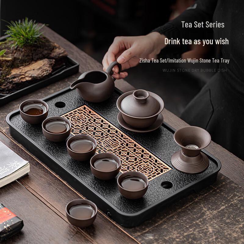 Chinese White Porcelain Kung Fu Tea Set with Tea Tray