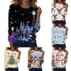 Women's Casual Christmas Print Long Sleeve Neck Top