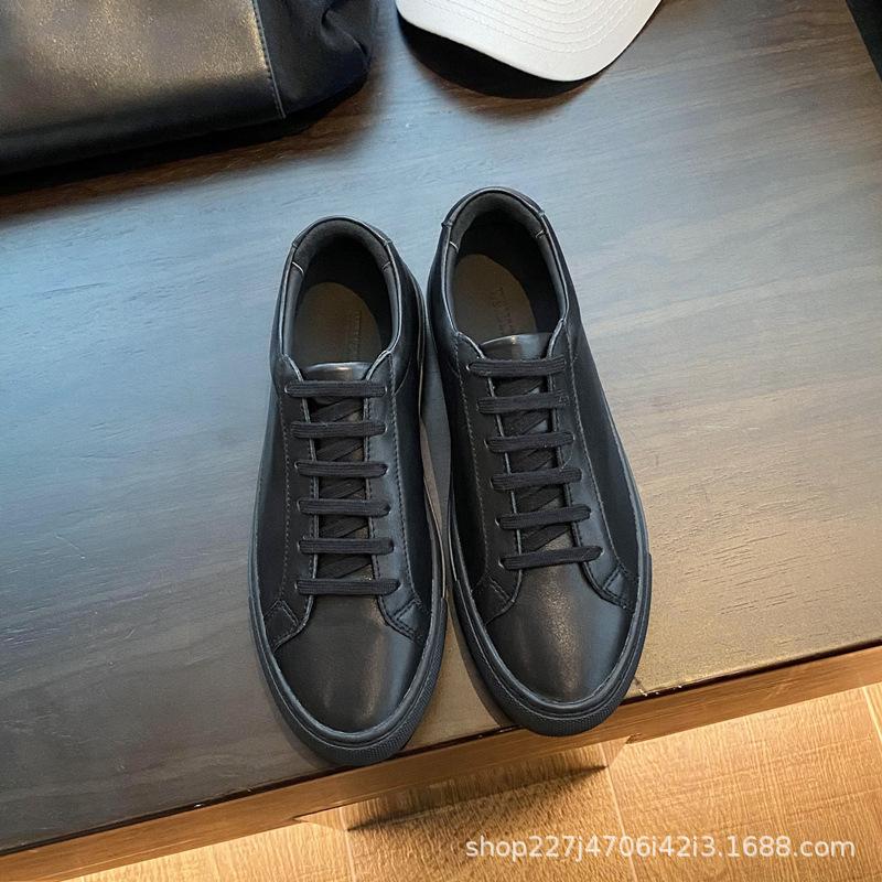 Real soft leather little white shoes children's spring new versatile flat-bottomed lazy one-pedal soft-soled single shoes women