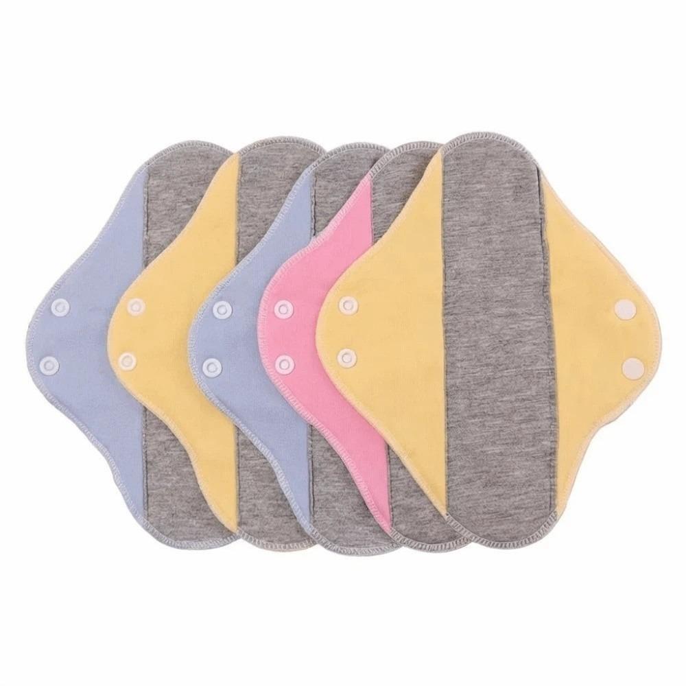 5Pcs Graphene Reusable Sanitary Pads Leak Proof Panty Liner Menstrual Cloth Pads  Mama Maternity 19cm-5Pcs Random Color